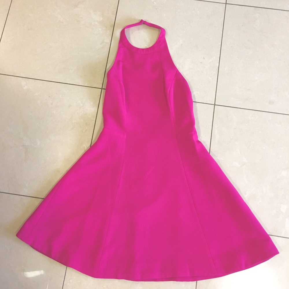 Halter mini dress with flare